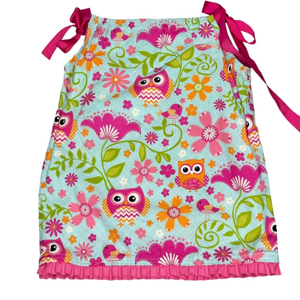 Giggle In Pink Dress Girl 12 Pillowcase Owl Ribbon Adjustable Tie Shoulder Strap